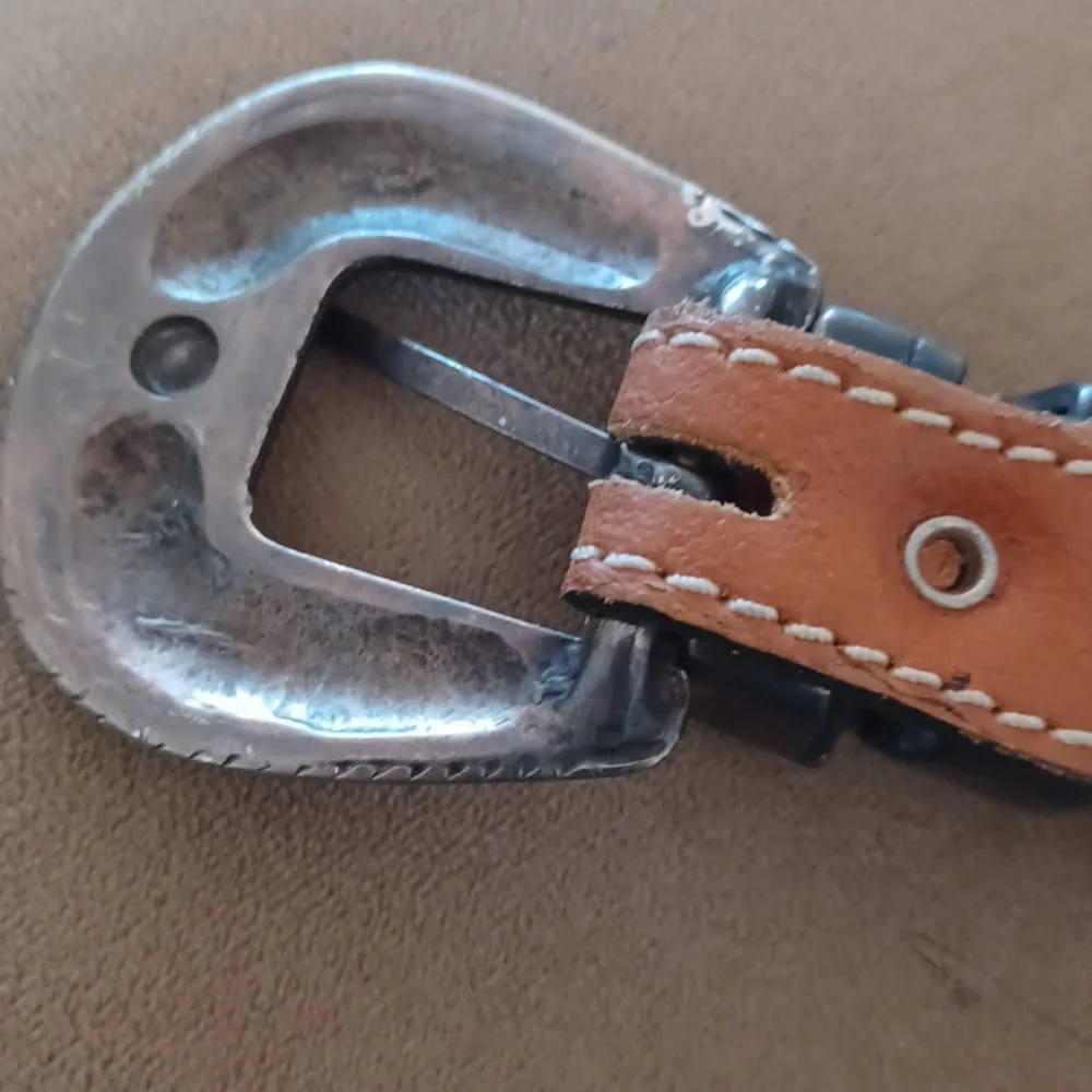 Landrex Vintage Belt brown Western Leather Made In France Y2k country Festival